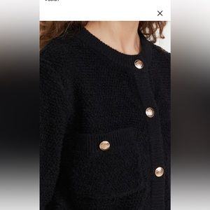 Line & Dot black boucle cardigan